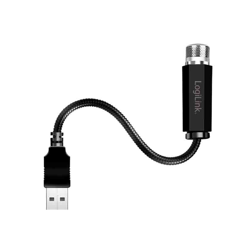 LOGILINK, LED016 USB-A LED STARLIGHT, 6-LIGHT PATTERN W/FLEXIBLE GOOSENECK
