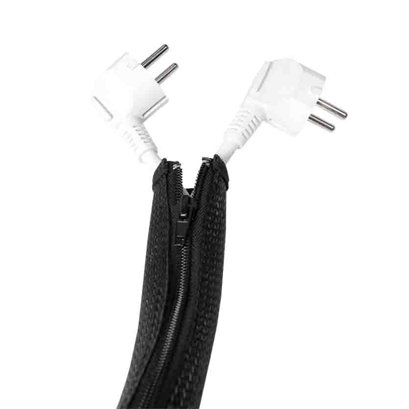 LOGILINK KAB0048 1m CABLE SLEEVE (ZIPPER) POLYESTER OD:50mm BLACK