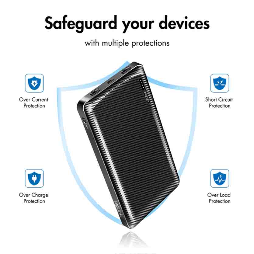 LOGILINK PA0316 POWERBANK 10000mAh WITH FAST CHARGING BLACK,