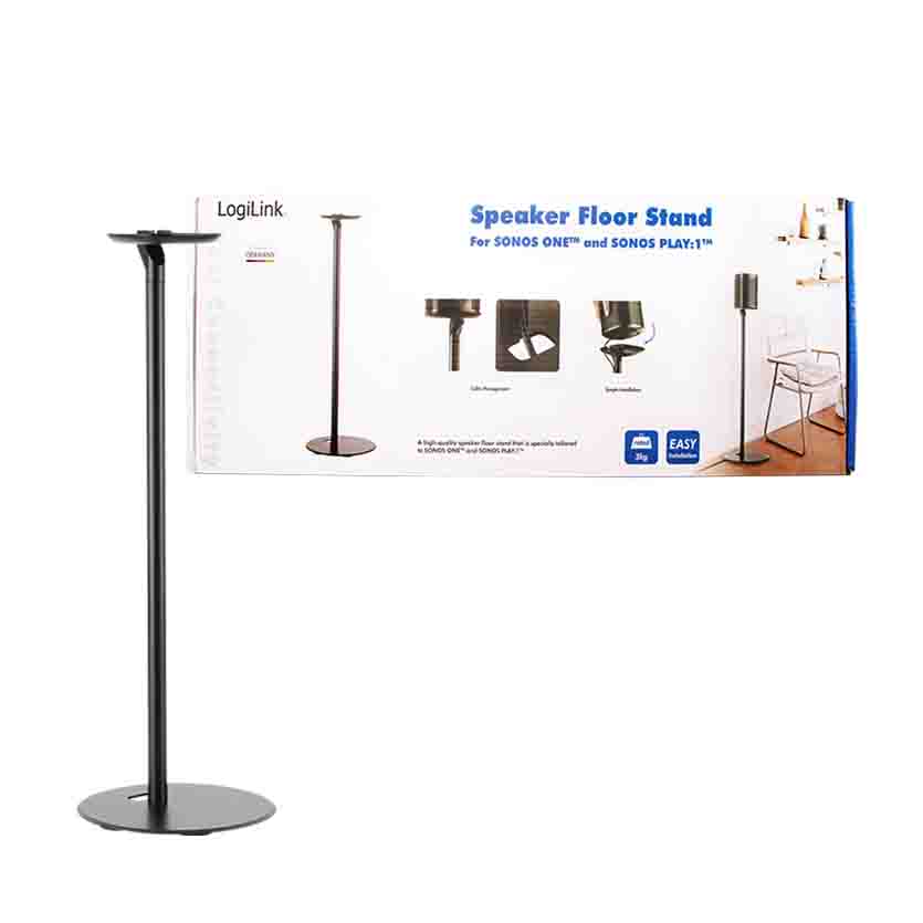 LOGILINK BP0083 FLOOR STAND FOR SPEAKERS, SONOS ONE, ONE SL AND SONOS PLAY:1 BLACK