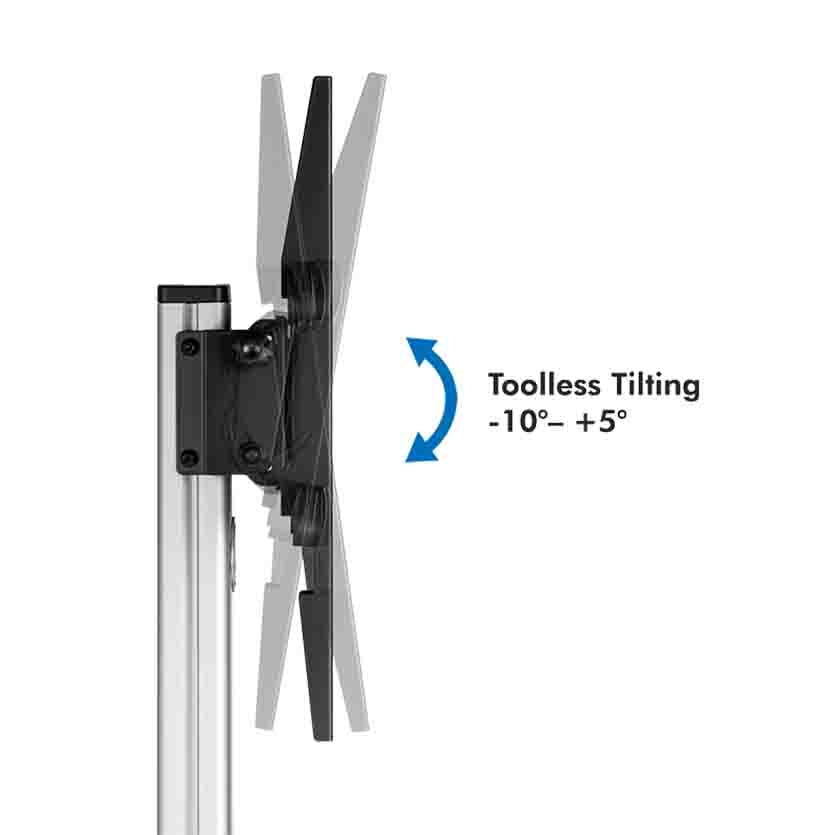 LOGILINK BP0163 TV/MONITOR CART, 37-86”, HEIGHT ADJUSTABLE, 50KG MAX.