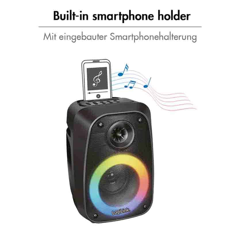 LOGILINK SP0065 BT 5.0 TWS SPEAKER, 5 EQ MODES, RGB LIGHT BLACK