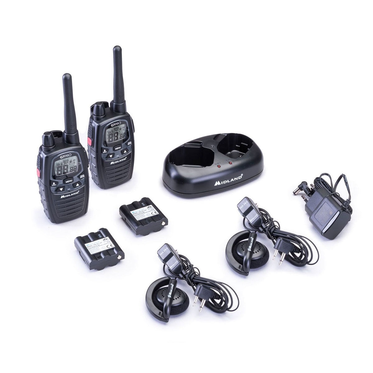 Midland G7 Pro Work Edition PMR Radio Valibox includes 2x Earphones & Carry Case