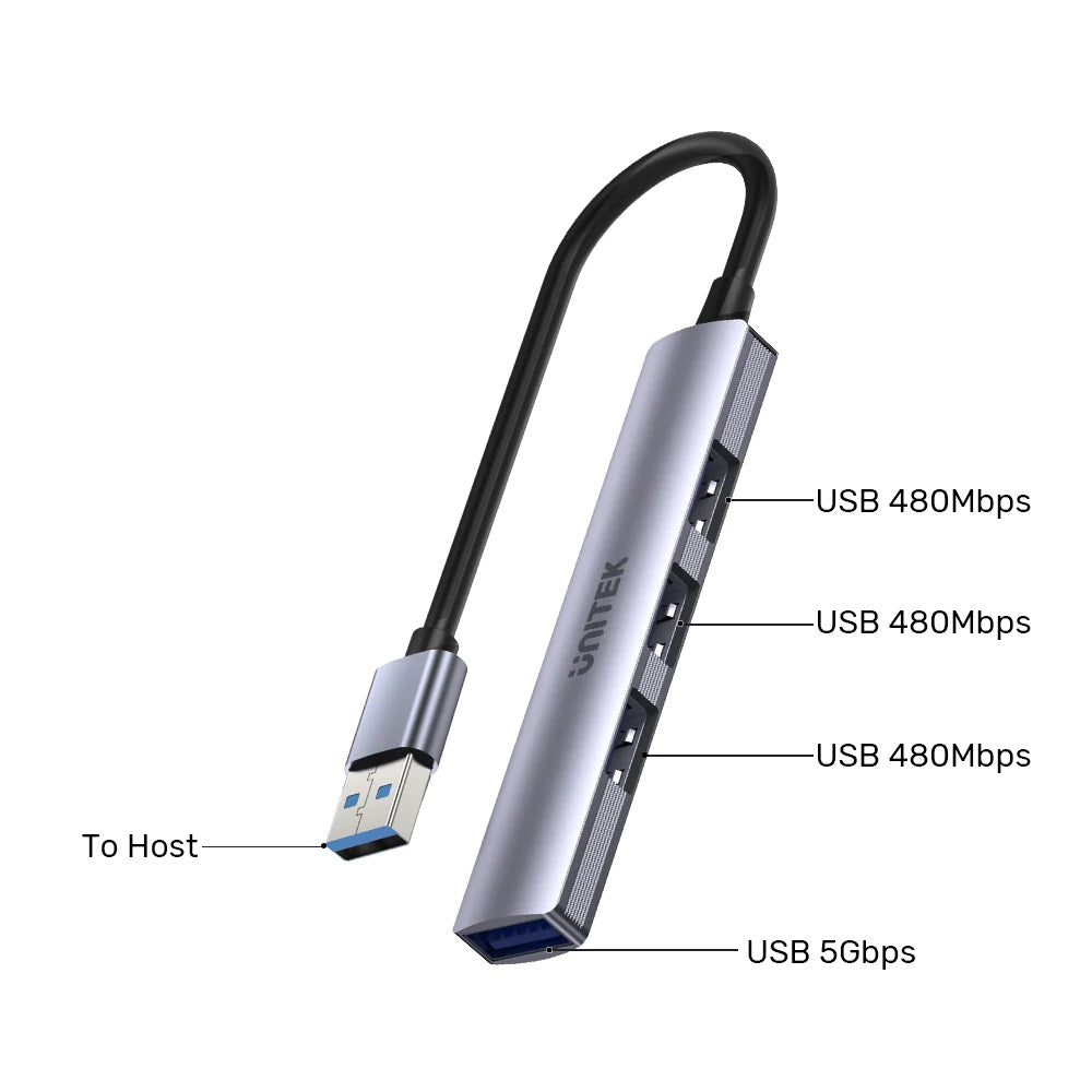 Unitek H1208A USB-A Hub 4port 3xUSB2.0 1xUSB3.0