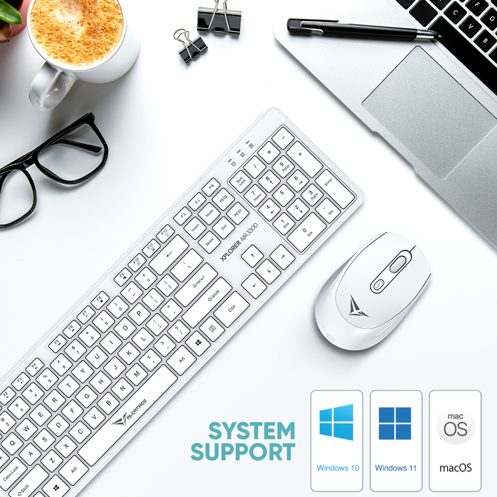 Alcatroz Keyboard & Mouse Wireless Xplorer AIR 3300 White
