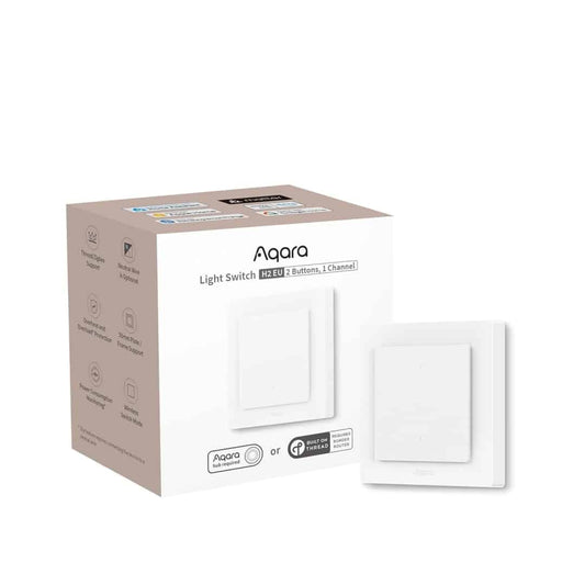 WHITE AQARA WS-K07D LIGHT SWITCH H2 EU (2 BUTTONS,1 CHANNEL)