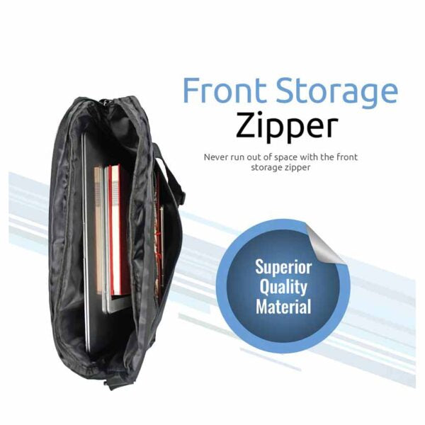 PROMATE, GEAR-MB.BLACK 15.6″ MESSENGER LAPTOP BAG PREMIUM LIGHTWEIGHT W/FRONT STORAGE ZIPPER