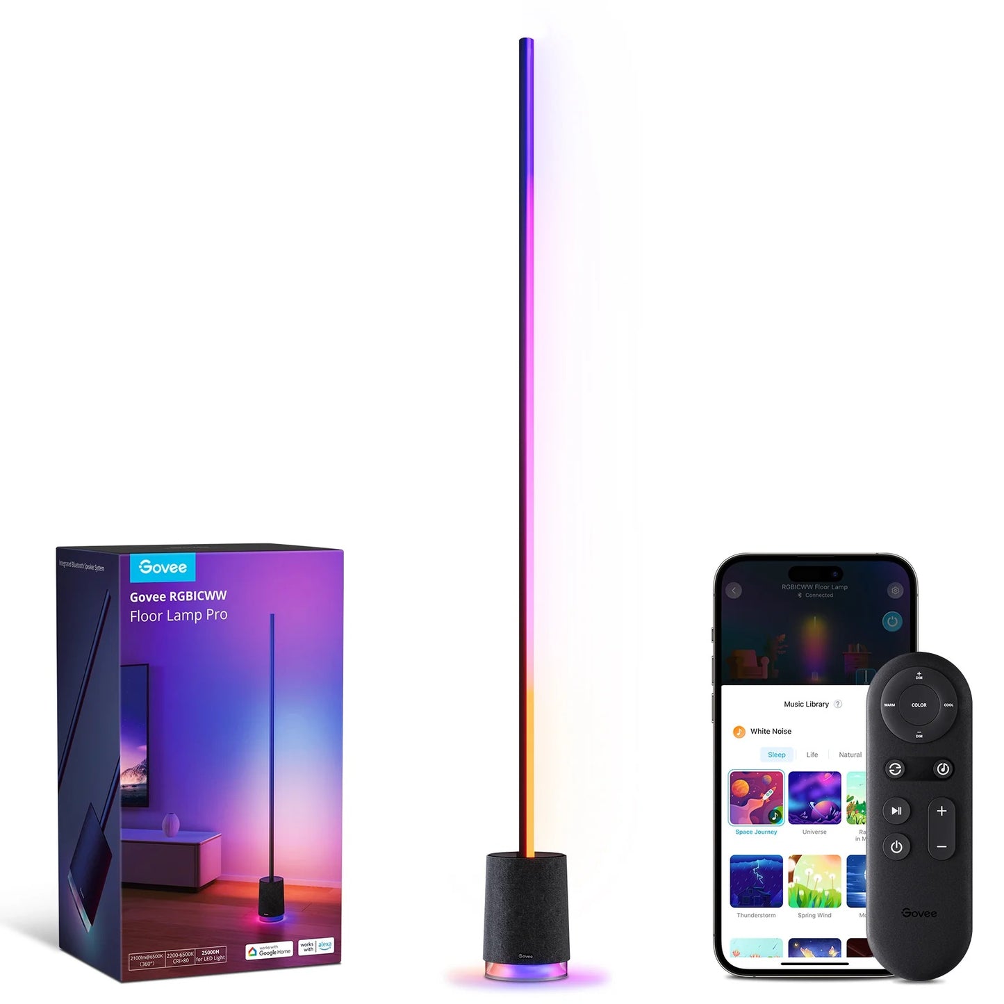 Govee H6079 Floor Lamp Pro Smart RGBICWW with Built-in Bluetooth Speaker