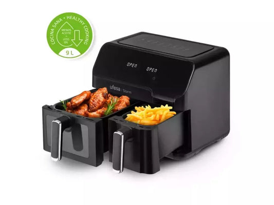 Ufesa Air Fryer with Removable Double Basket 9lt Black