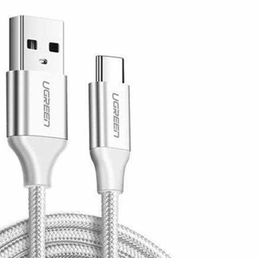 UGREEN 60133 TYPE C 2m SILVER CHARGING CABLE 3A