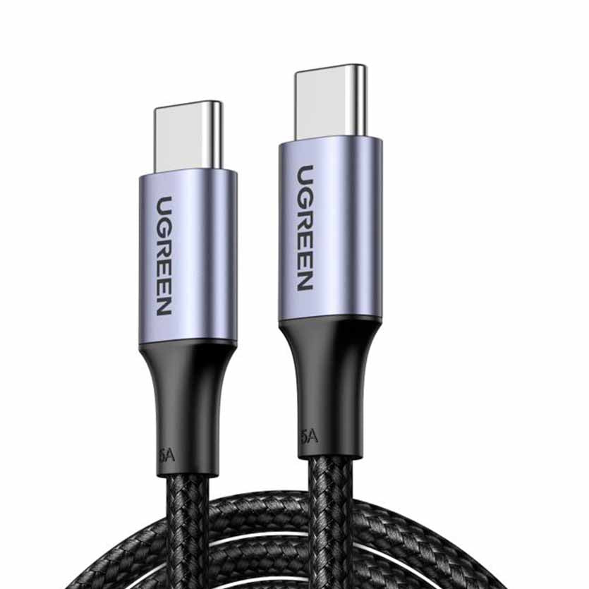 UGREEN 70427 TYPE C/TYPE C 1m BLACK CHARGING AND DATA CABLE 5A