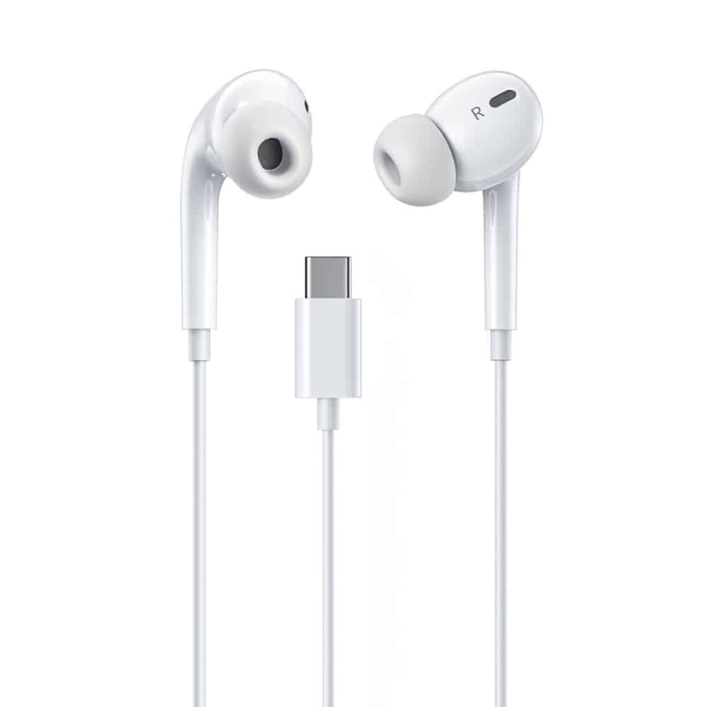 WK YB06 EARPHONES USB-C W/MIC WHITE
