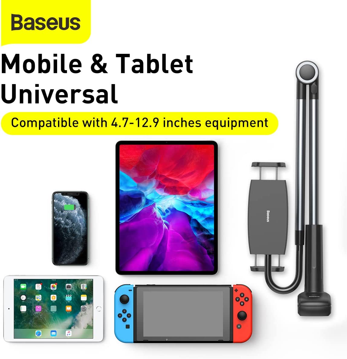 Baseus Stand Tablet with Clamp Rotary Adjustment Grey