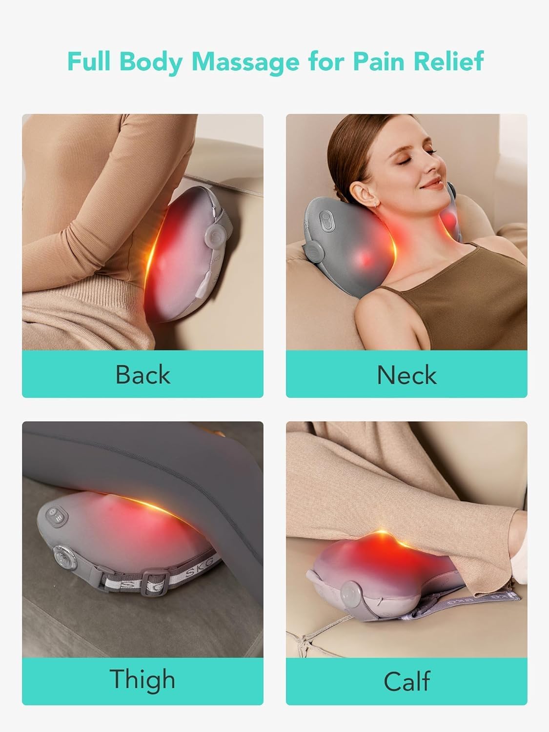 SKG Back-Waist-Neck Wireless Massager with Heat T1-2 Pro