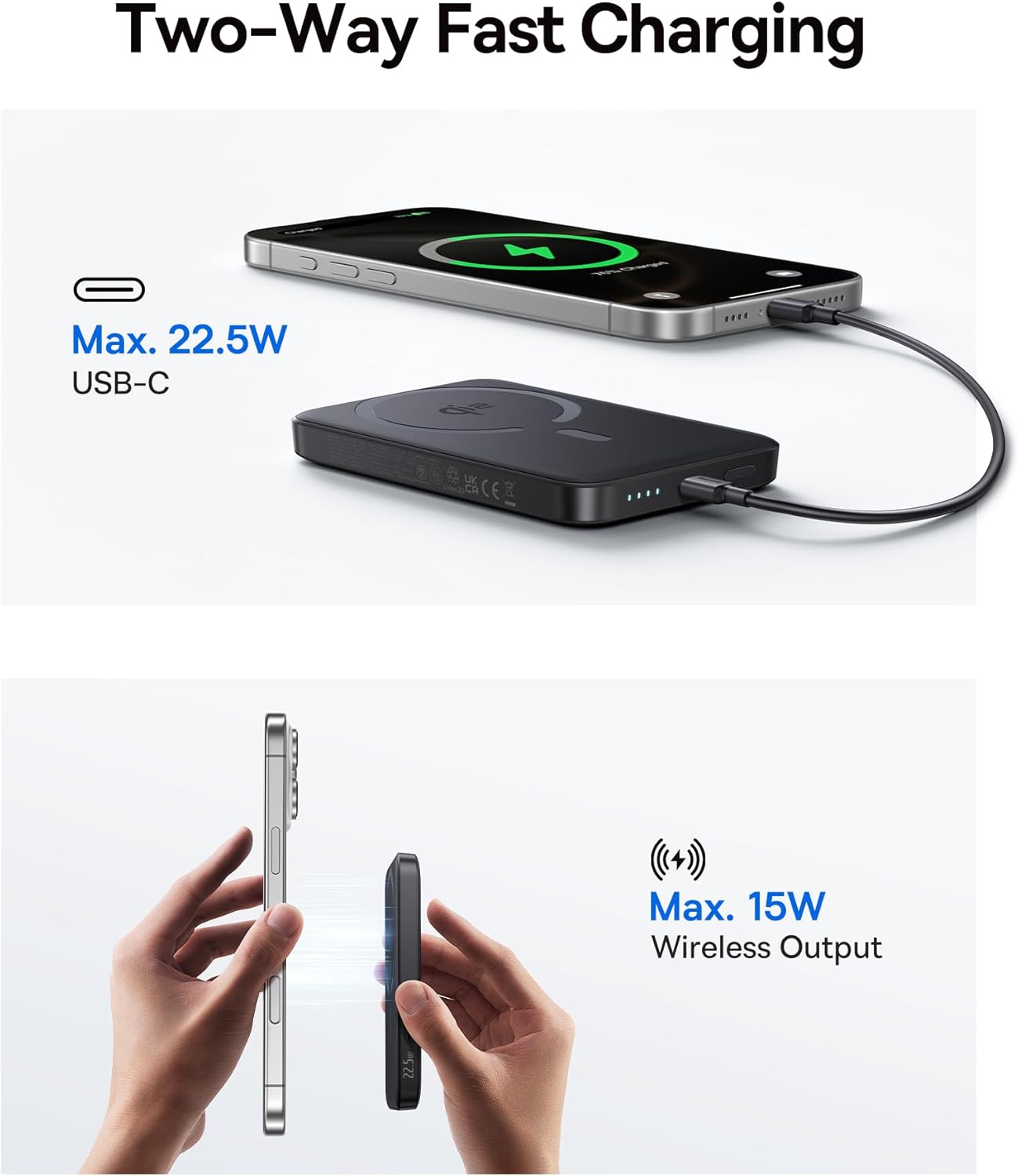 Baseus Powerbank Qi2 EnerFill FM12 Wireless 22.5W 10000mAh Black