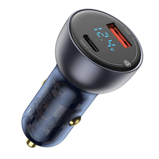 Baseus Digital Display Dual USB Car Charger 63W