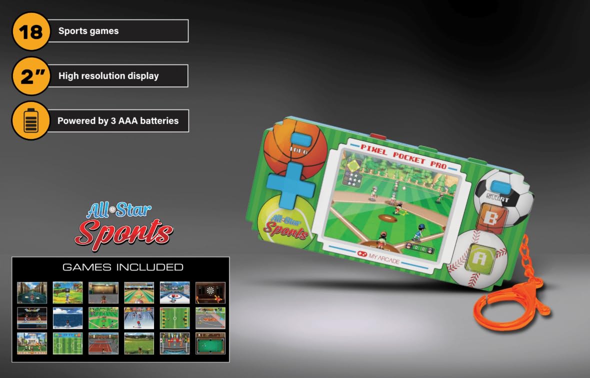 My Arcade PIXEL POCKET PRO ALL-STAR SPORTS(18 GAMES IN 1)