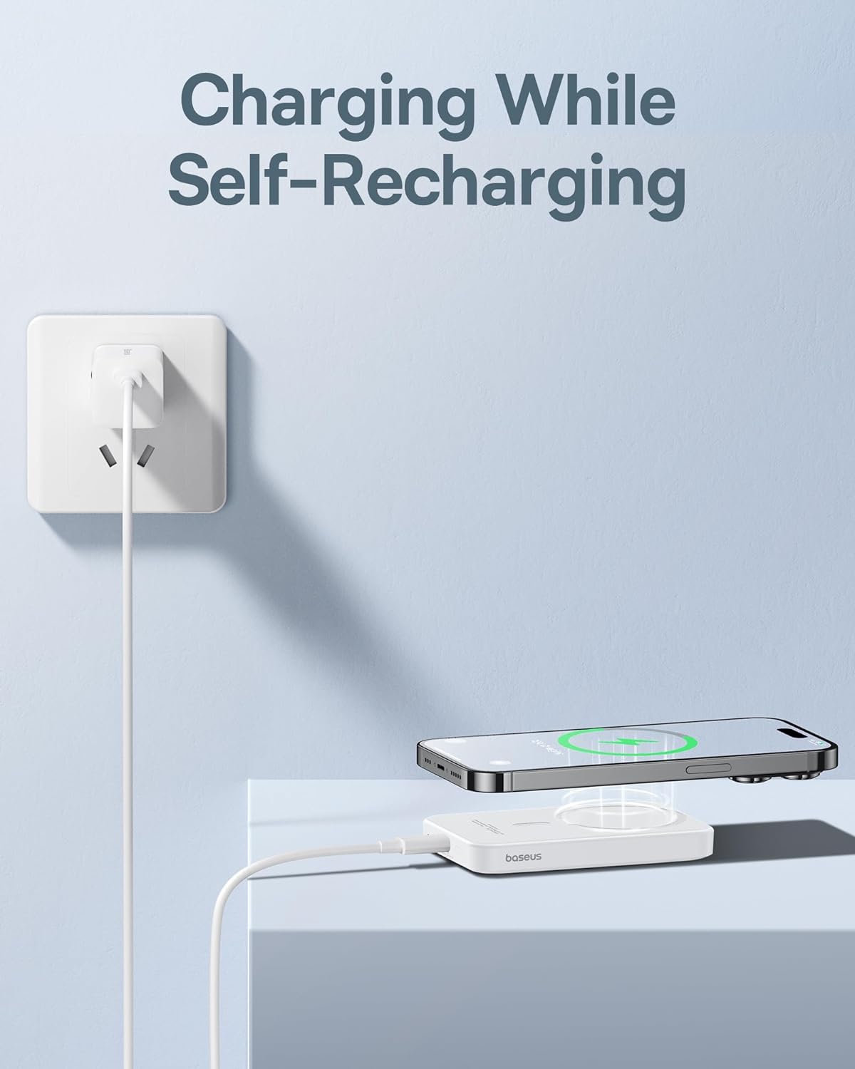 Baseus Powerbank 20W 5000mAh Magnetic Wireless White