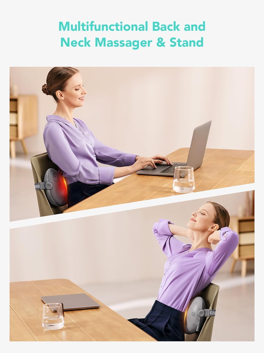 SKG Back-Waist-Neck Wireless Massager with Heat T1-2 Pro