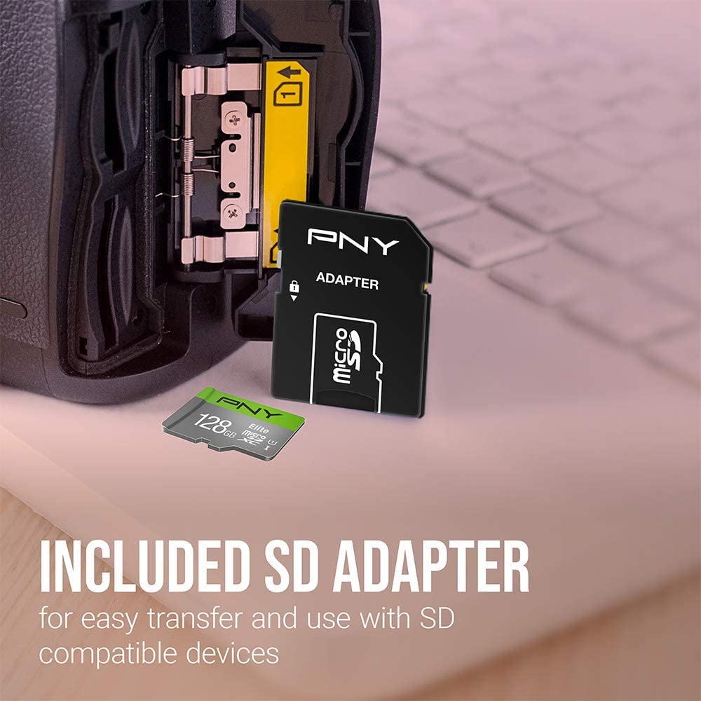 PNY Elite 128GB Micro SD Card w/Adapter CLASS10 U1
