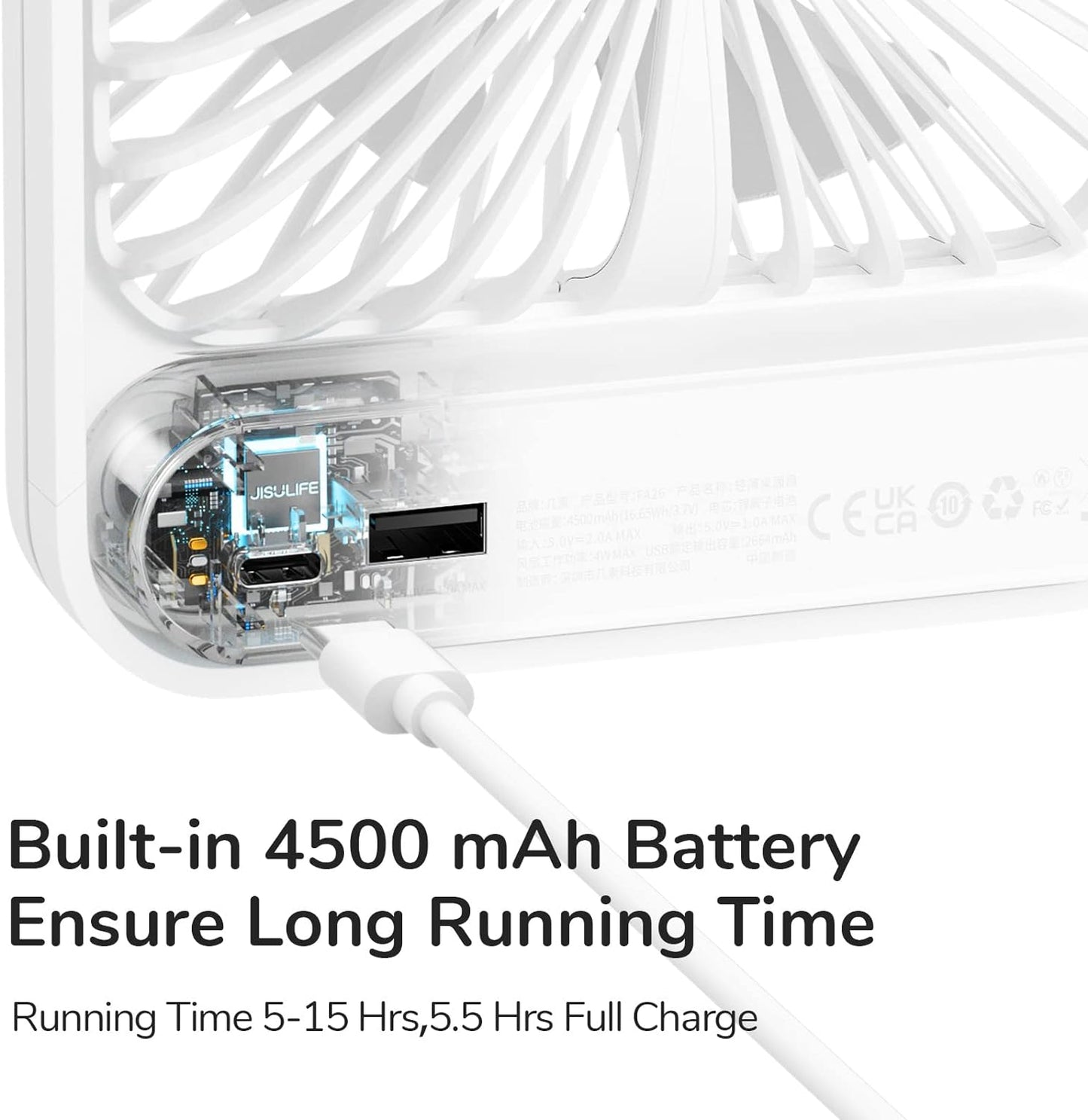 Jisulife Desktop Fan Powerbank Out FA26 White