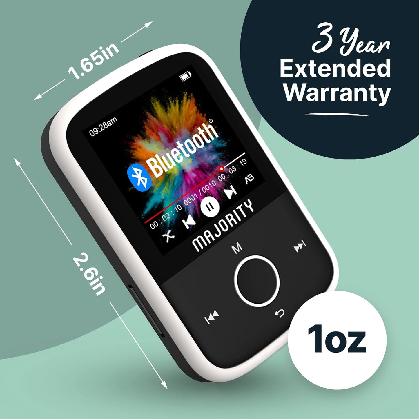 Majority Portable Bluetooth MP3 Player with 16GB Memory Including Earphones