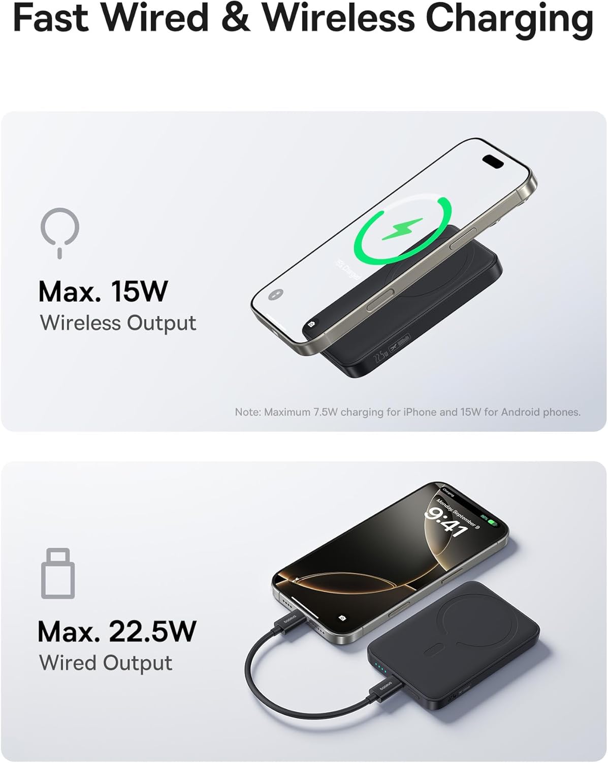 Baseus EnerFill FM11 Ultra Wireless Powerbank 22.5W 10000mAh Black