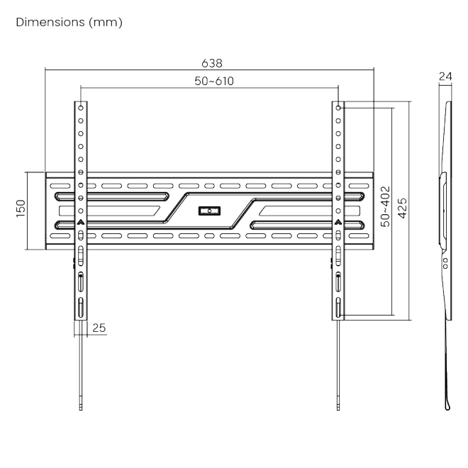 Brateck TV Mount 60x40 Fixed 75kg KL38-46F