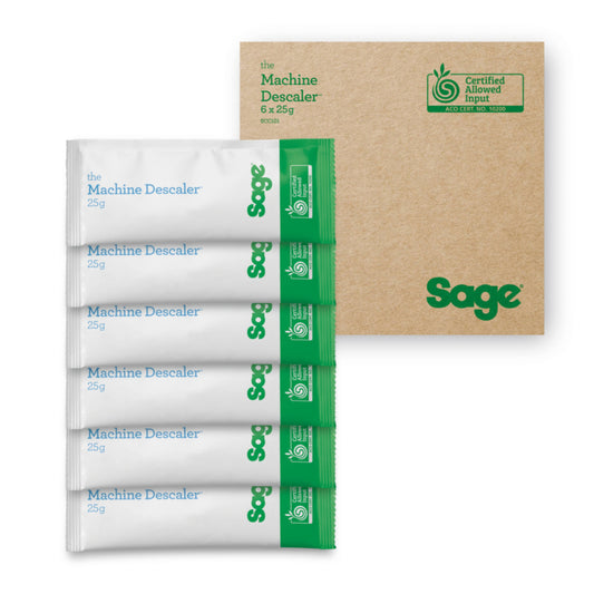 SAGE SCC101NEU0ZEU1 Organic Descaling Powder for Espresso Coffee Machines 6 Pieces