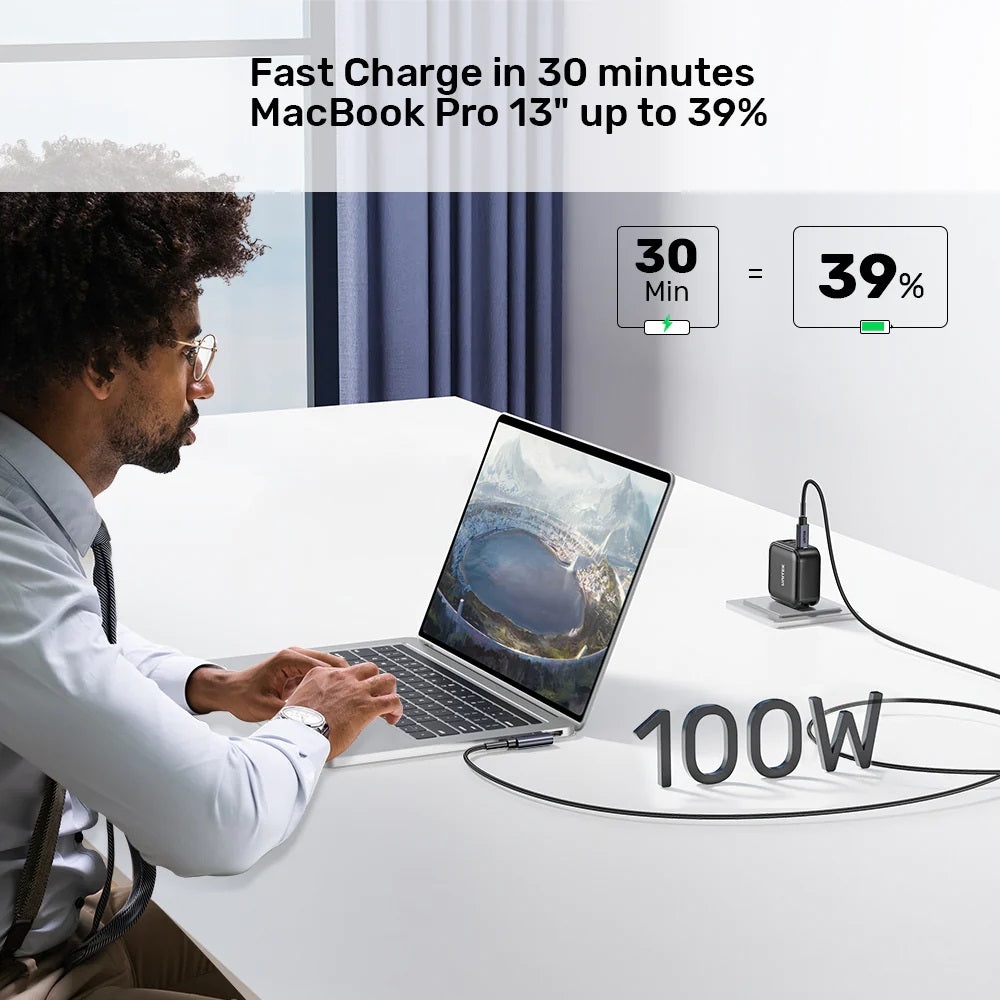 Unitek C14123BK-3M MC USB-C Cable PD100W L-Shape 3.0m