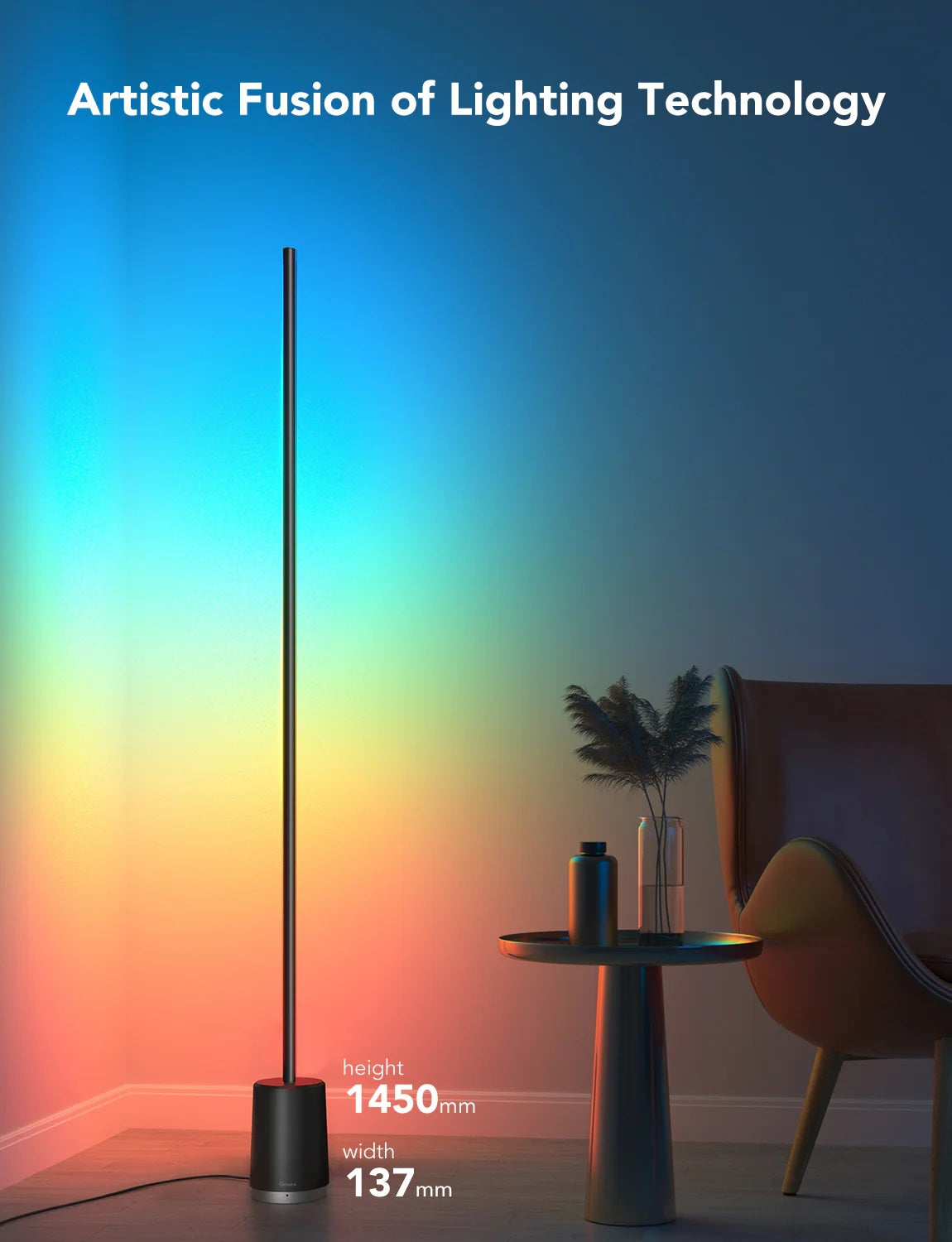 Govee H6072 RGBICWW Lyra Corner Floor Lamp