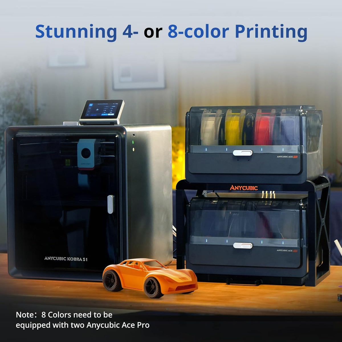 Anycubic 3D Printer Kobra S1 Combo Multicolor With Ace Pro Filament Box with Drying Capability