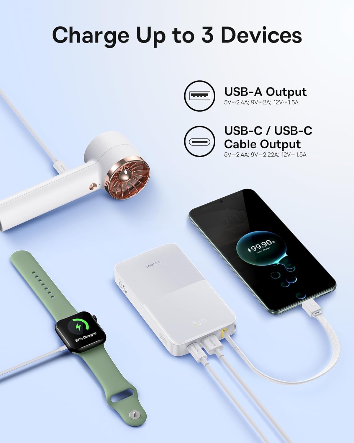 Baseus EnerFill FC51 Bipow2 Pro Powerbank 22.5W 10000mAh + Display White