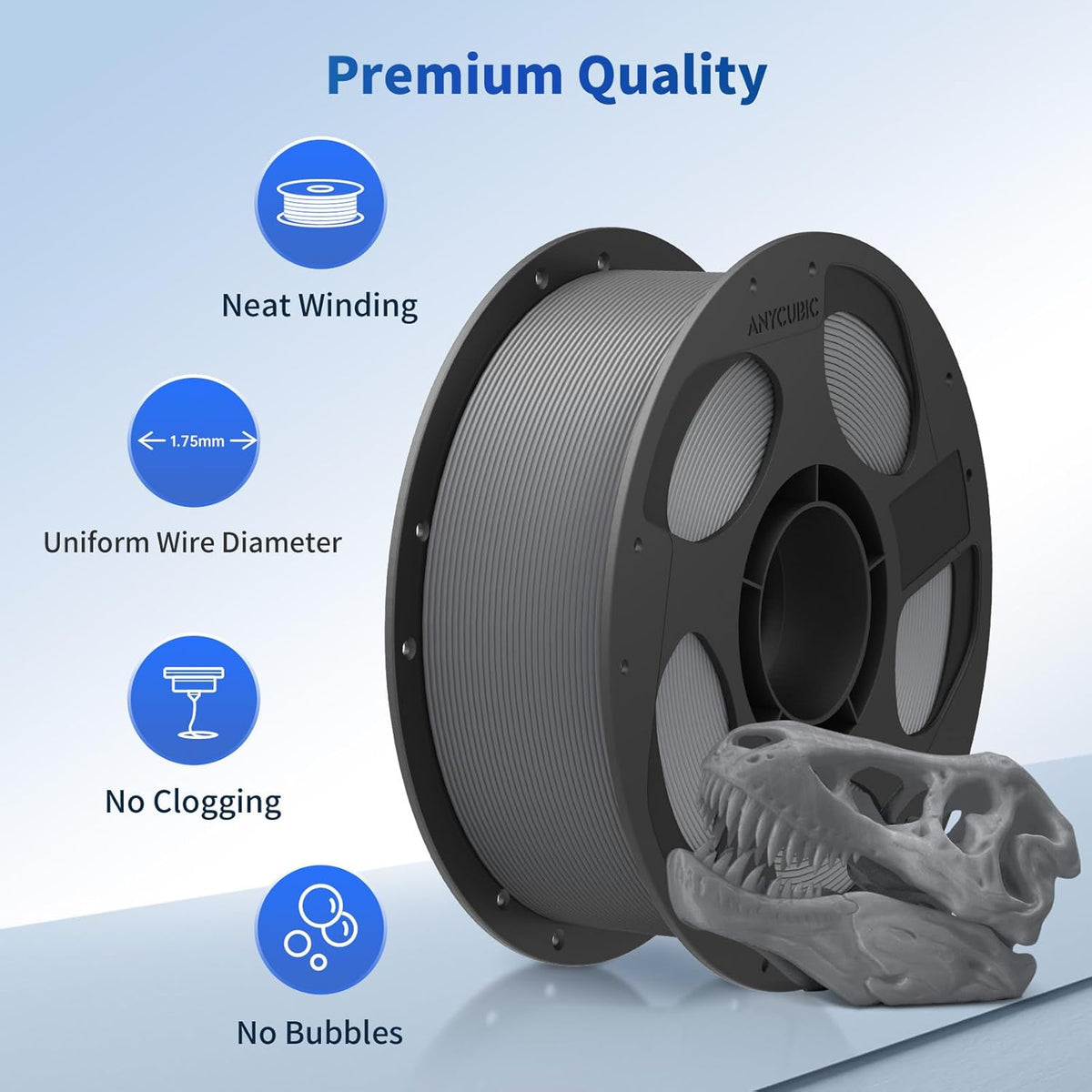 Anycubic PLA Basic Filament Texture Grey 1Kg