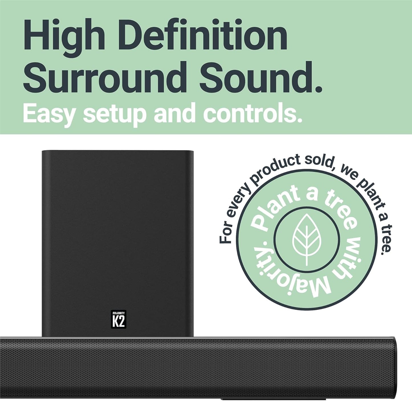 Majority Soundbar K2 150W BT/USB/Optical/HDMI/Wls-Sub