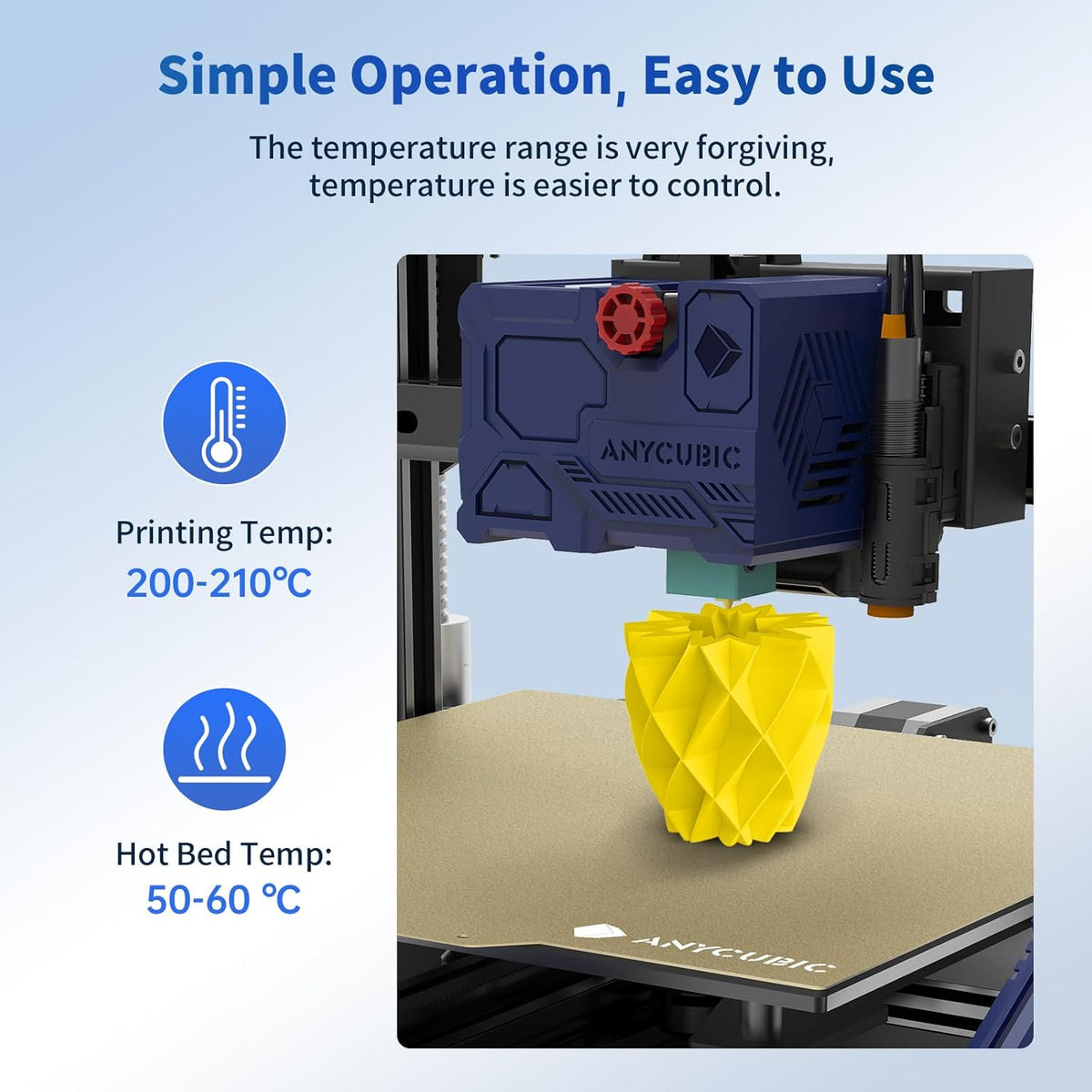 Anycubic PLA Basic Filament Texture Yellow 1Kg