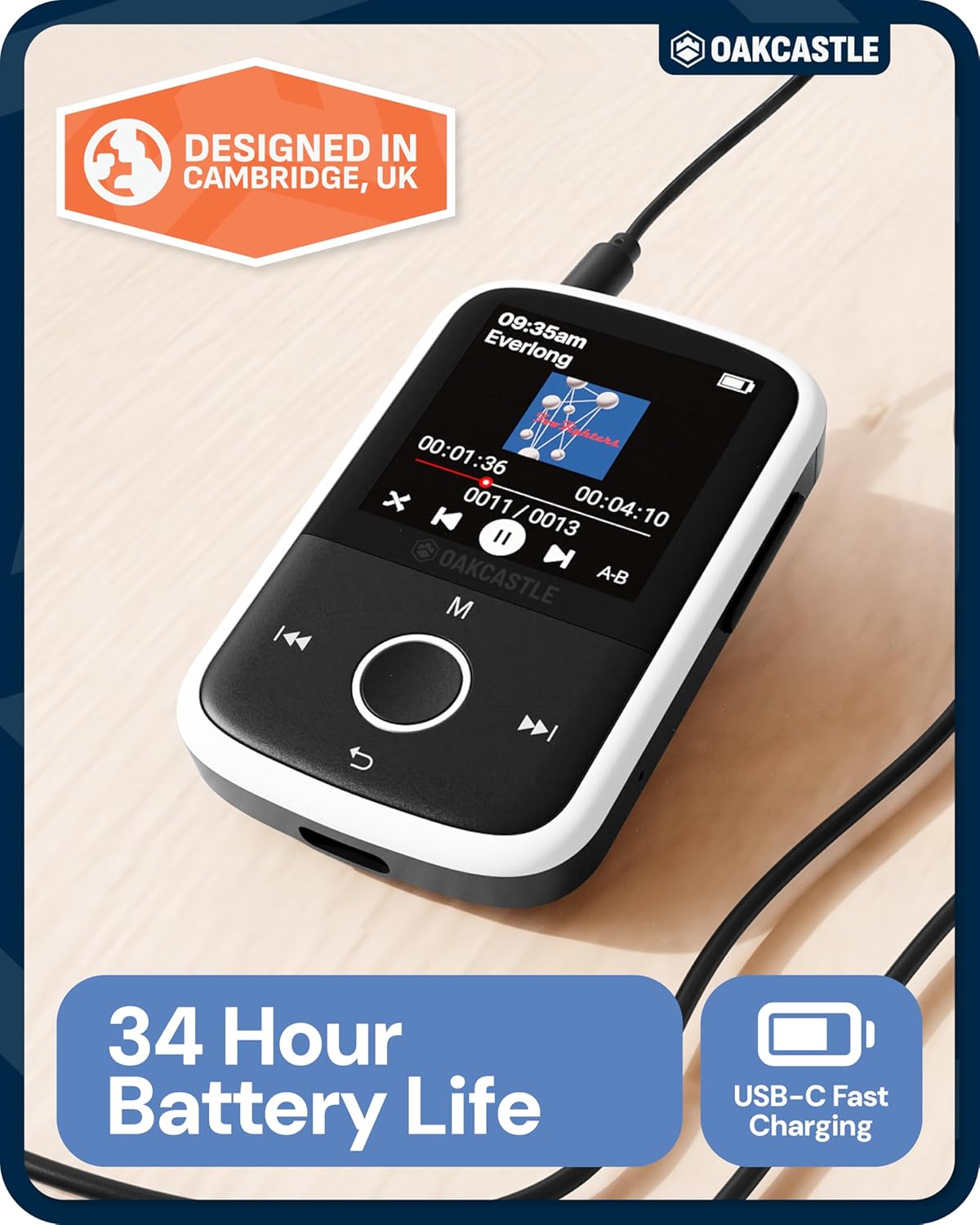 Majority Portable MP250 Player 16GB BT+Earphones (Oakcastle)