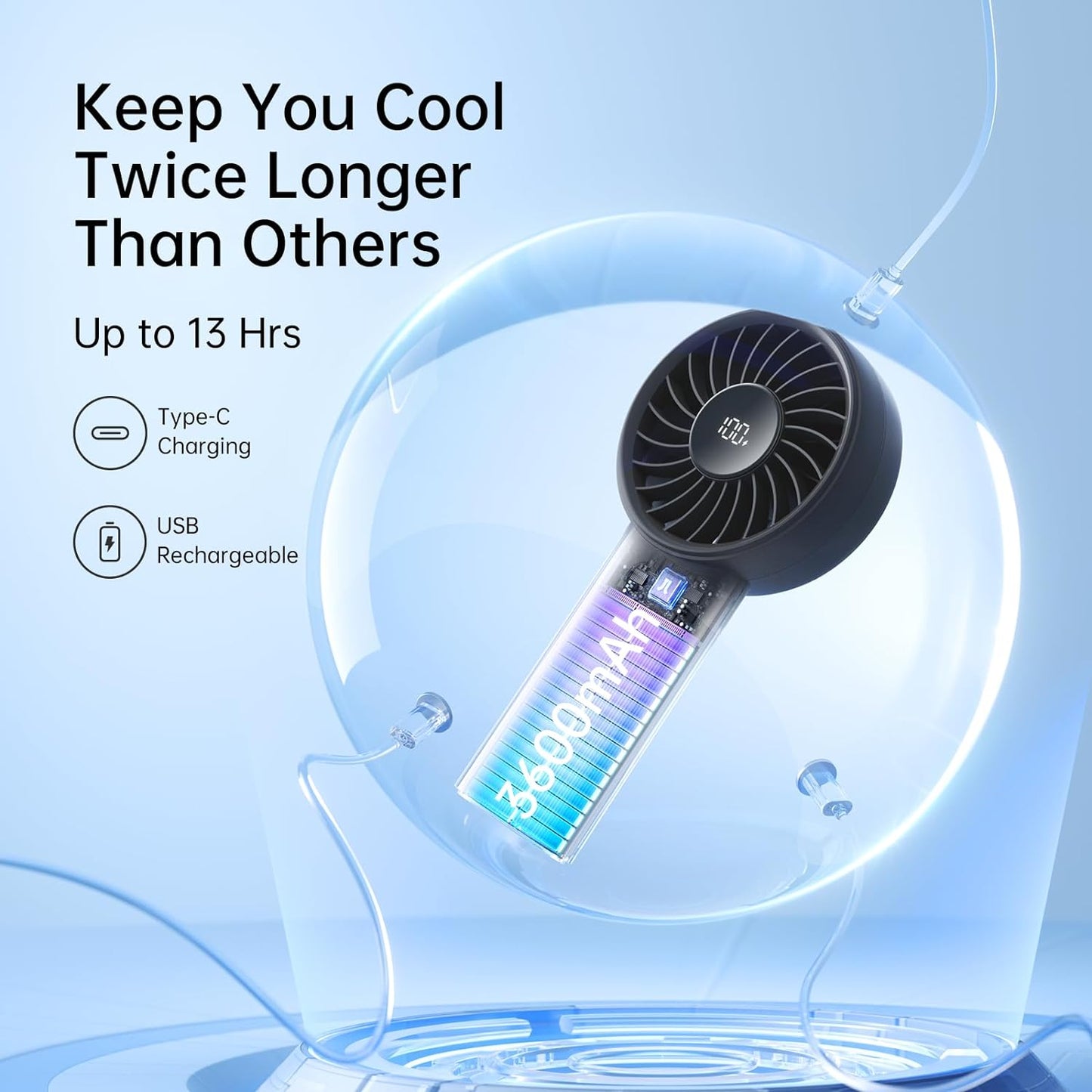 JisuLife Handheld Fan 4 Black