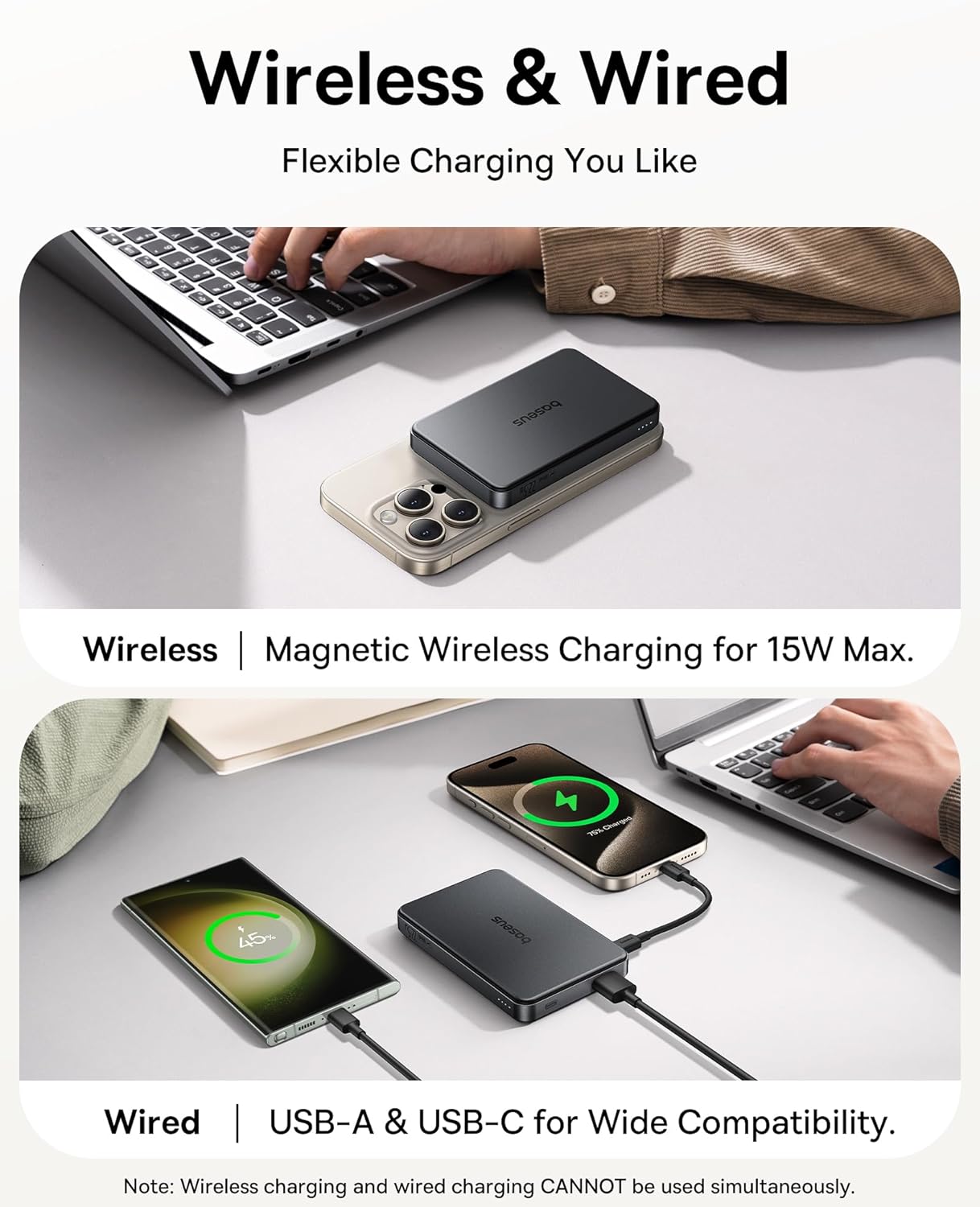 Baseus Powerbank Wireless 22.5W 10000mAh 15W Qi2 Airpow Black