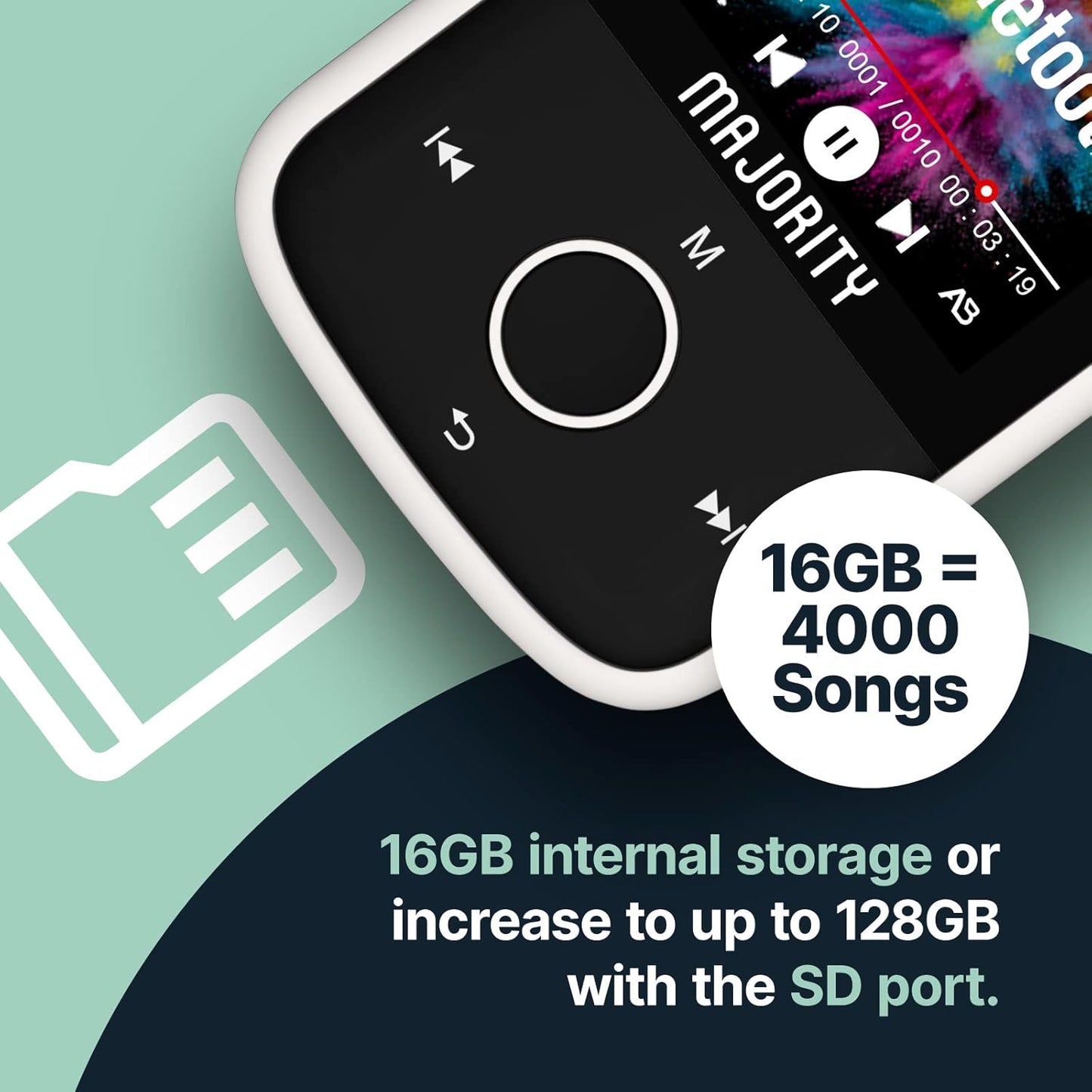 Majority Portable Bluetooth MP3 Player with 16GB Memory Including Earphones