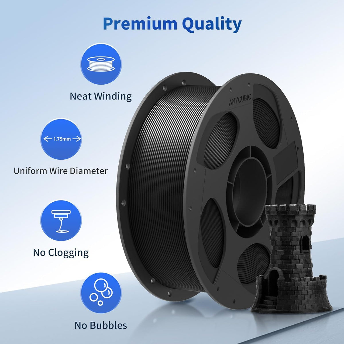 Anycubic PLA Basic Filament Black 1Kg