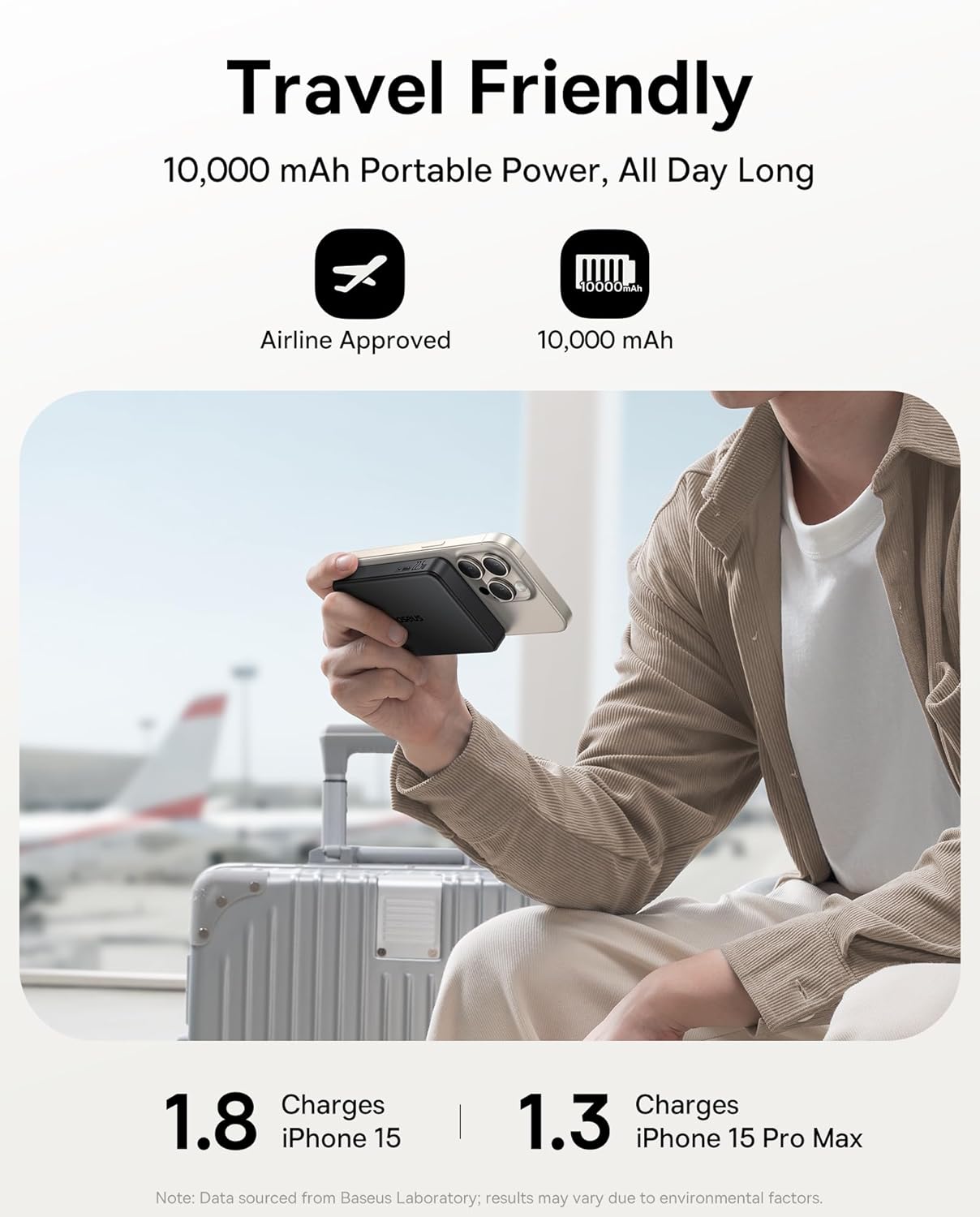 Baseus Powerbank Wireless 22.5W 10000mAh 15W Qi2 Airpow Black