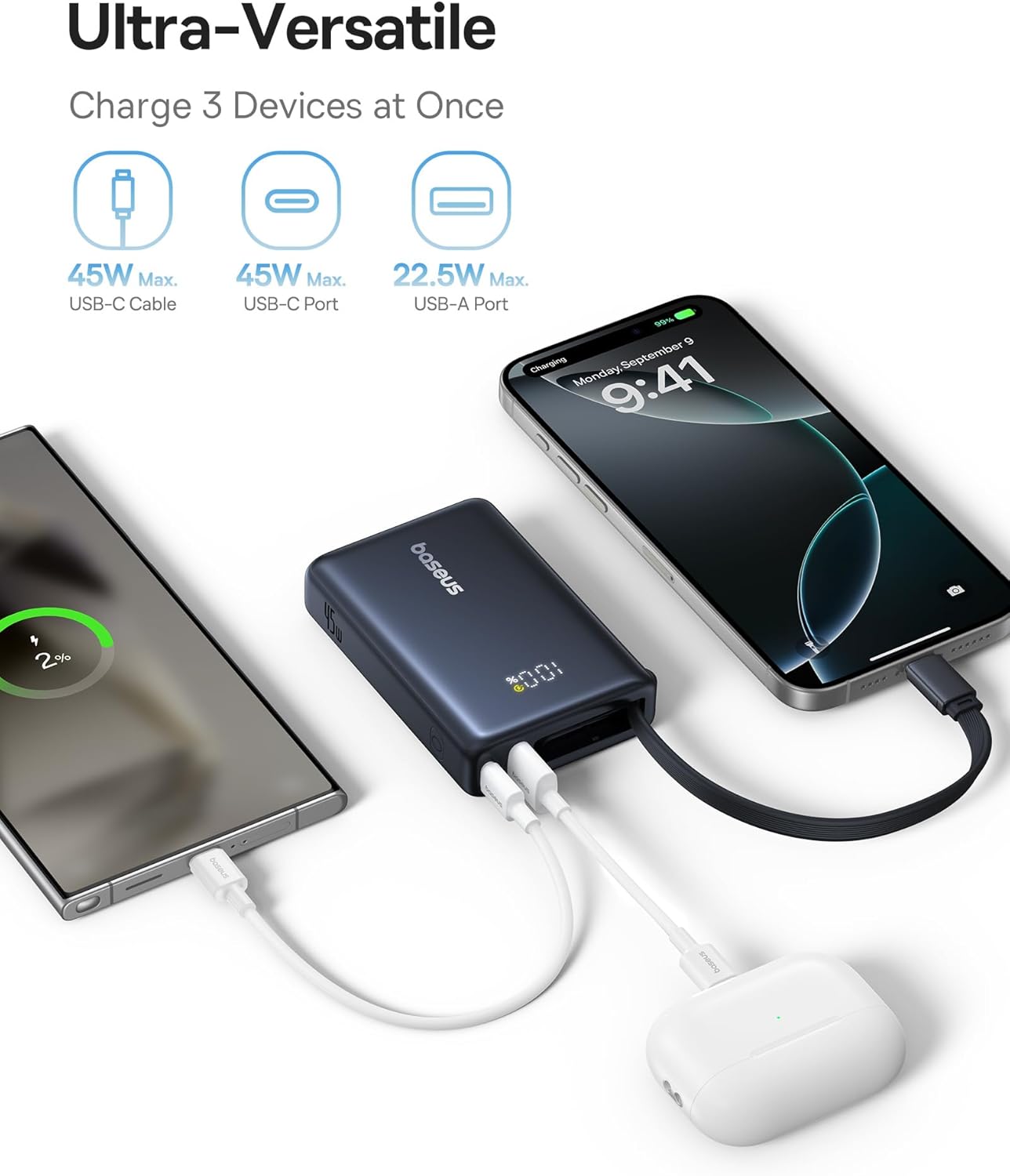 Baseus Powerbank 45W 10000mAh + Display PicoGo Black