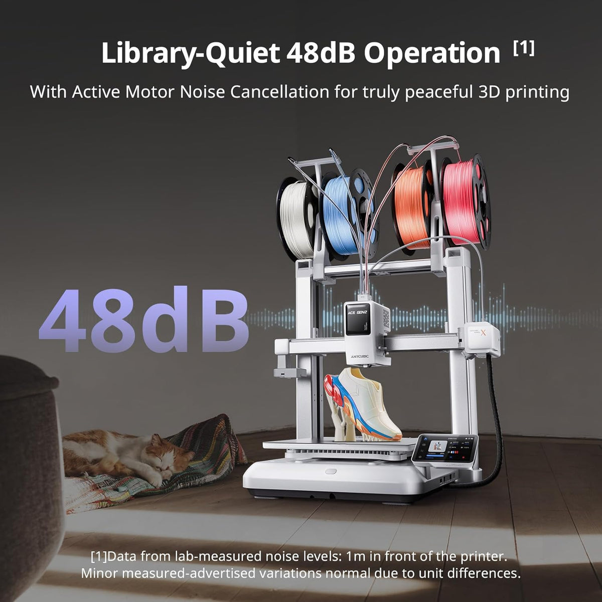 Anycubic 3D Printer Kobra X Multicolor With Top-Mounted 4 x Filament Holders