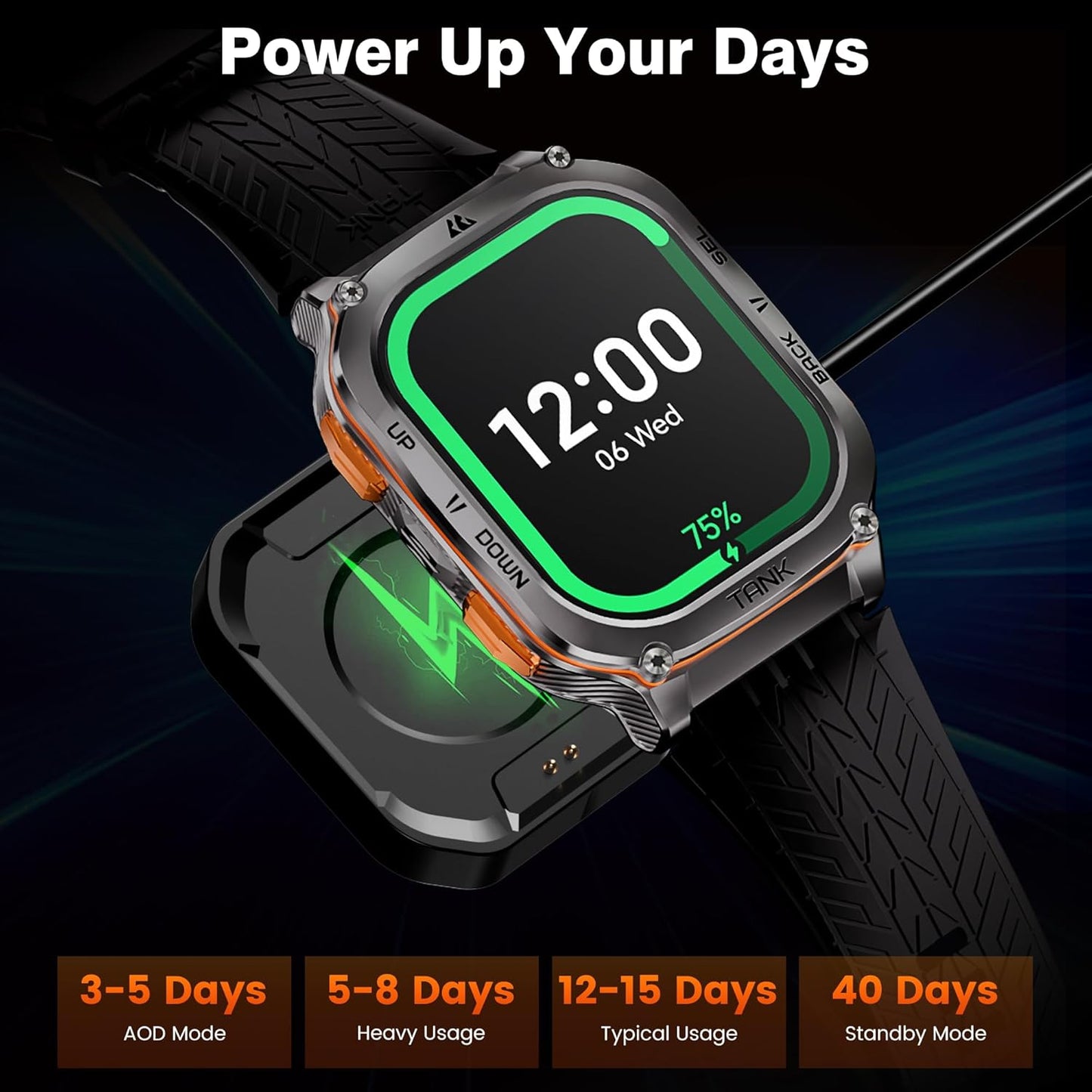 Kospet TANK M3 ULTRA Rugged Smartwatch GPS Silicone Black