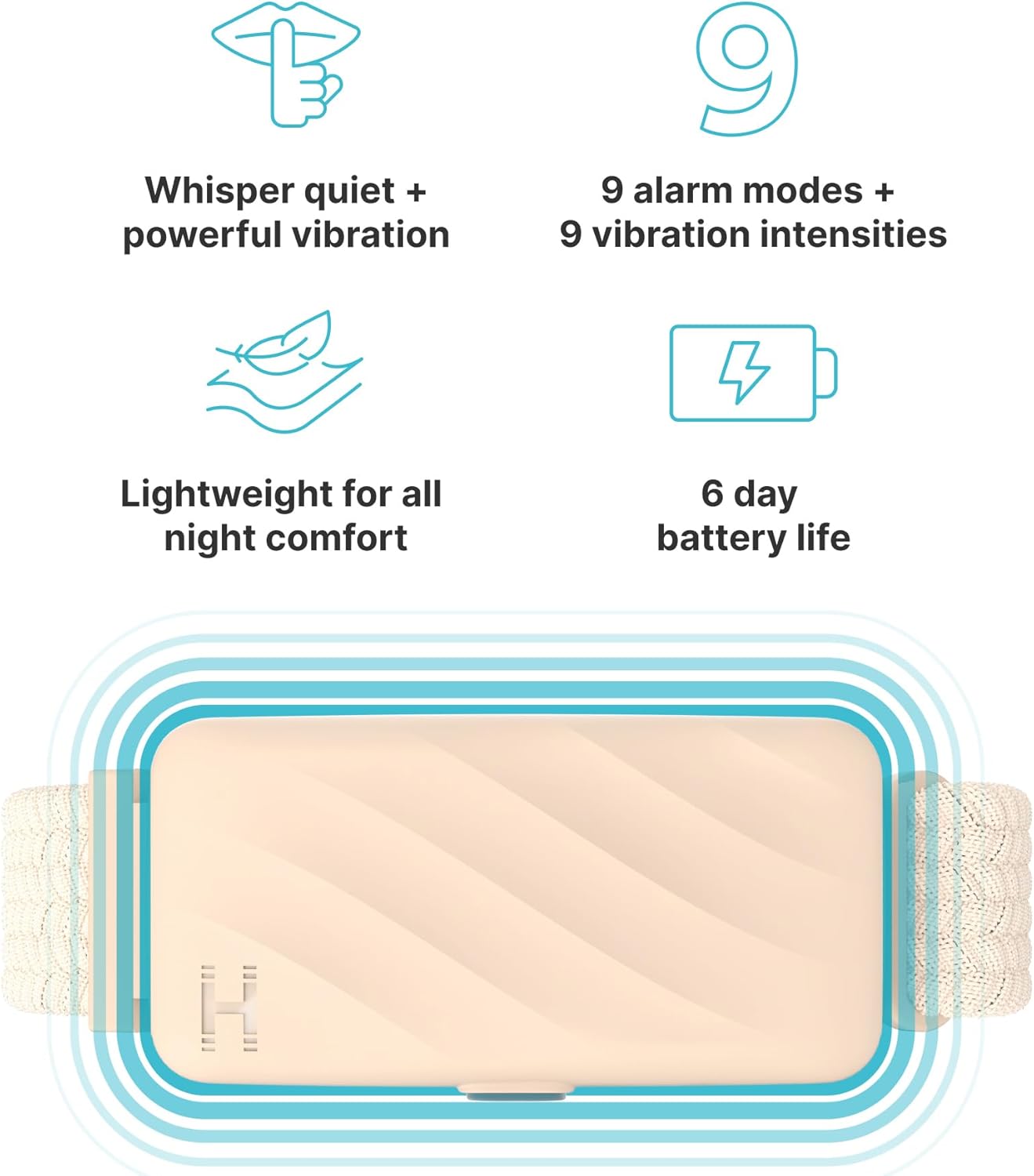 HoMedics SS-WB100CE-WW Wakeband Vibrating Alarm Wristband Cream