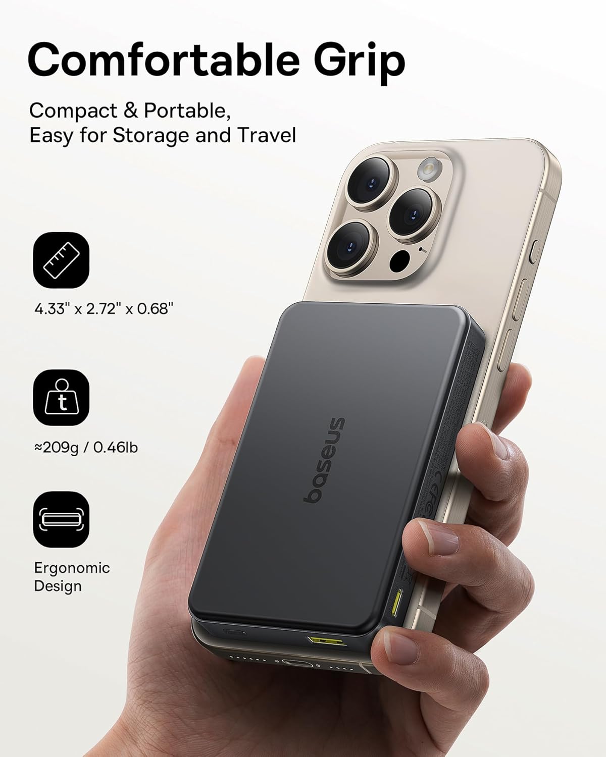 Baseus Powerbank Wireless 22.5W 10000mAh 15W Qi2 Airpow Black