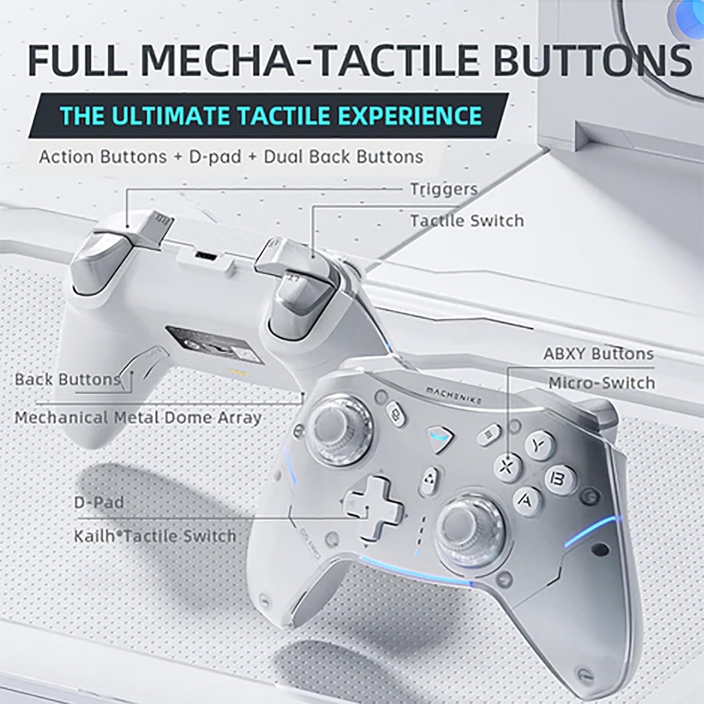 Machenike PC Gamepad Wireless/BT G5Pro White