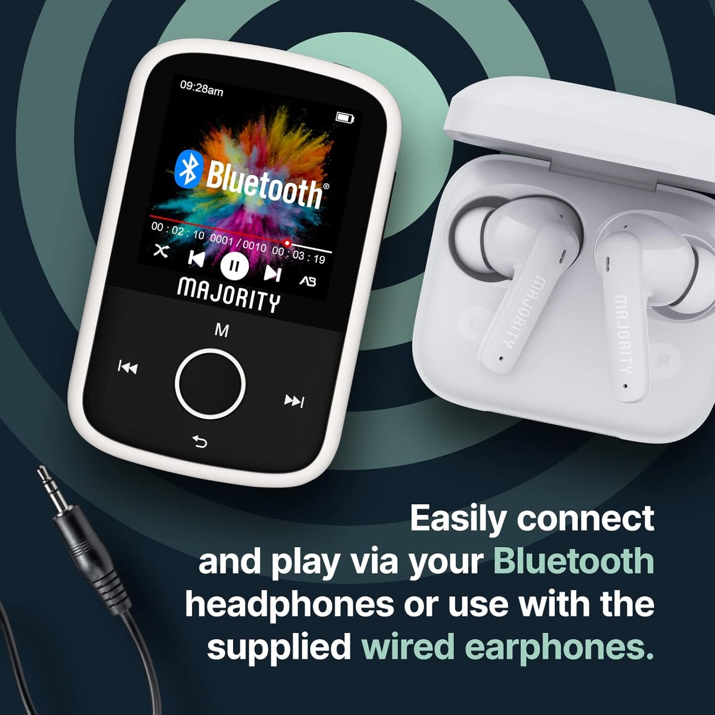 Majority Portable Bluetooth MP3 Player with 16GB Memory Including Earphones