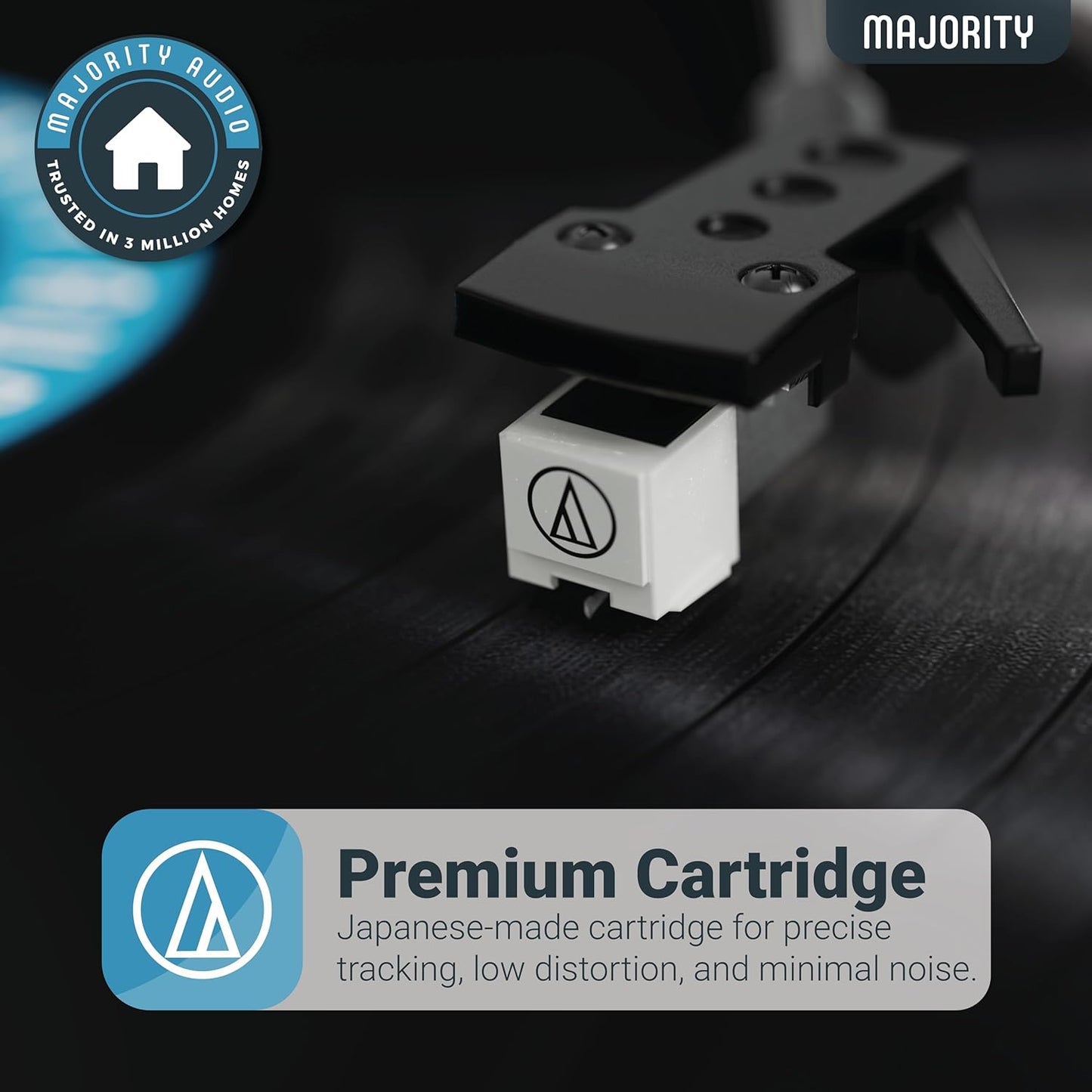Majority MOTO Turntable Audio Technica Cartridge Digital Record, Cut & BT